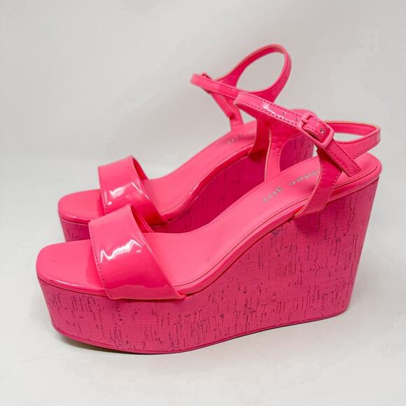 New Madden Girl Theo-C Pink Wedge Heel Platform Sandals size 7.5 - Picture 2 of 11